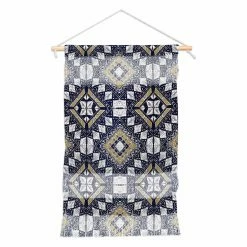 Brand new 🔔 Upholstered Deny Designs Marta Barragan Camarasa Mystic Tribal Of Gold And Blue Hanging Tapestry 🎉