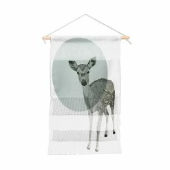 Best Pirce 😉 Upholstered Deny Designs Aqua Deer Portrait Wall Hanging 🎁