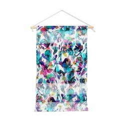 Discount 👍 Upholstered Deny Designs Aquatic Flowers Watercolor Portrait Wall Hanging 🔔