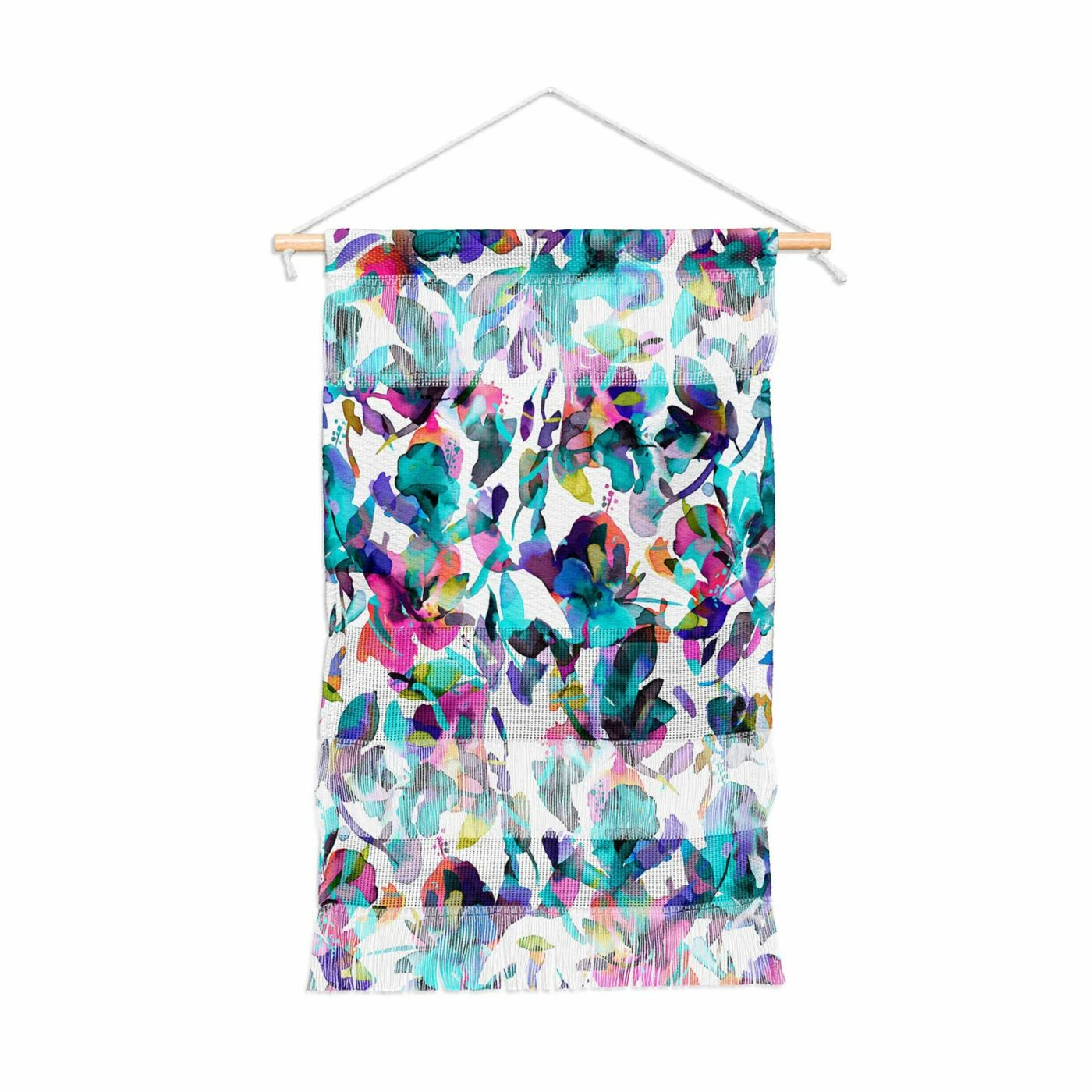 Discount ๐ Upholstered Deny Designs Aquatic Flowers Watercolor Portrait Wall Hanging ๐