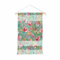 Deals ✔️ Upholstered Deny Designs Peonies Festival Floral Portrait Wall Hanging ⭐