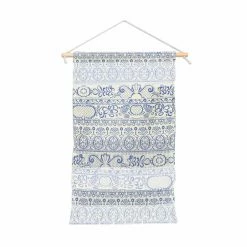Promo ✔️ Upholstered Deny Designs Lace Drawing Blue And White Portrait Wall Hanging 😀
