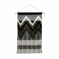 Outlet 🌟 Upholstered Deny Designs Wood Grain Chevron 2 Portrait Wall Hanging 🎉