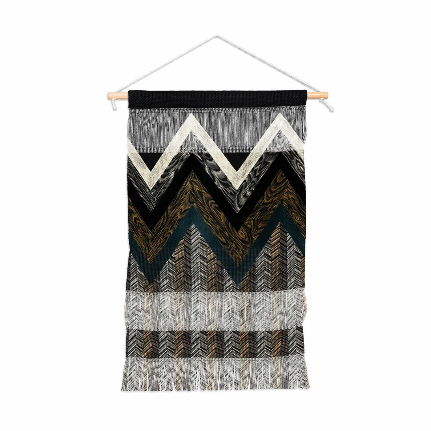 Outlet ๐ Upholstered Deny Designs Wood Grain Chevron 2 Portrait Wall Hanging ๐