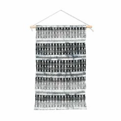 Cheapest ✔️ Fabric Deny Designs Mila Stripe White Portrait Wall Hanging 🥰