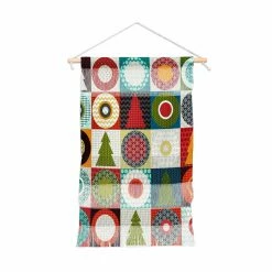 Wholesale 🎉 Fabric Deny Designs Geo 🎅 Christmas Portrait Wall Hanging 🎉