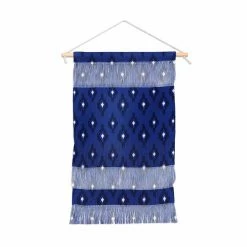 Deals ✨ Upholstered Deny Designs Ikat Indigo Portrait Wall Hanging ⌛