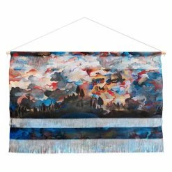 Best deal ⌛ Upholstered Deny Designs Brian Wall Fine Art Blue Horizon Wall Scroll 💯