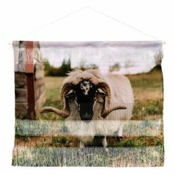 Best Sale 🔥 Upholstered Deny Designs Chelsea Victoria The Curious Sheep Wall Scroll 🌟
