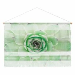 Flash Sale ⌛ Upholstered Deny Designs Emanuela Carratoni Mint Succulent Wall Scroll ⭐