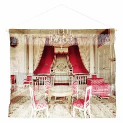 New 🤩 Fabric Deny Designs Happee Monkee Pink Princess Bedroom Wall Hanging 👏