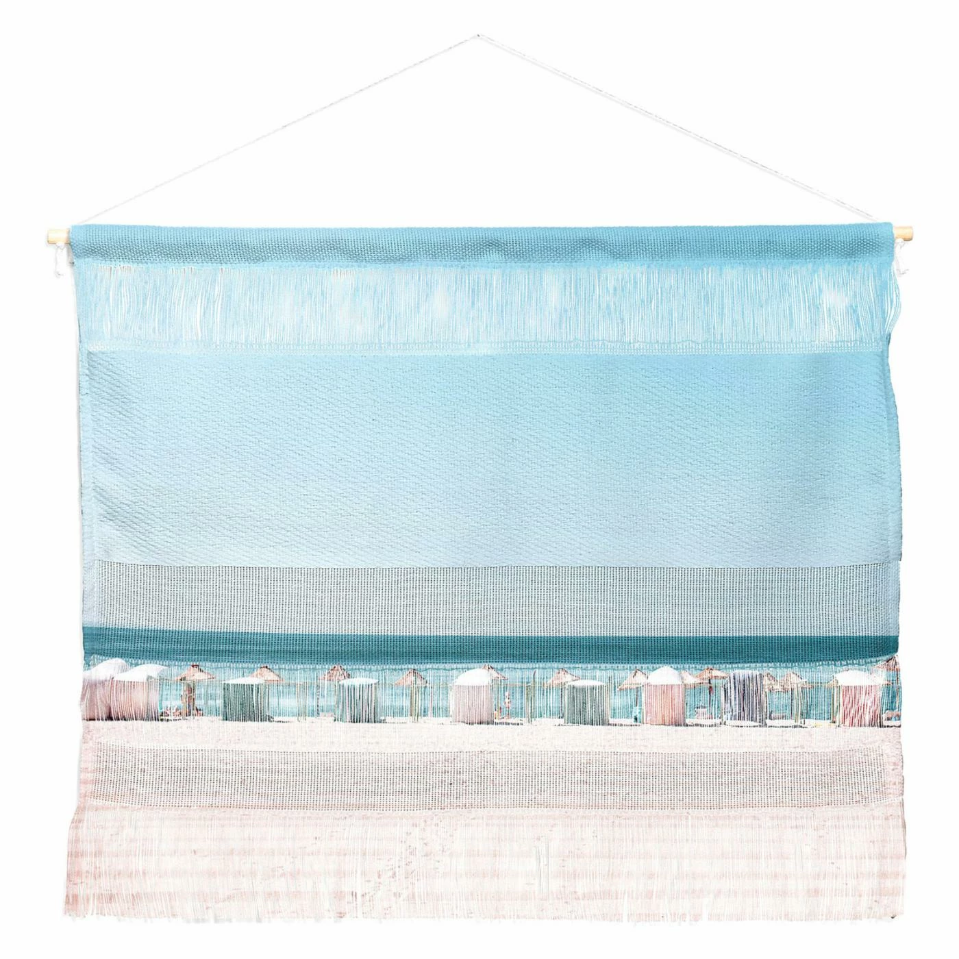 Brand new ๐ Fabric Deny Designs Hello Twiggs Beach Huts Wall Hanging ๐