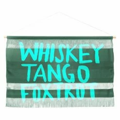 New 🤩 Fabric Deny Designs Leah Flores Whiskey Tango Foxtrot Wall Hanging 😍