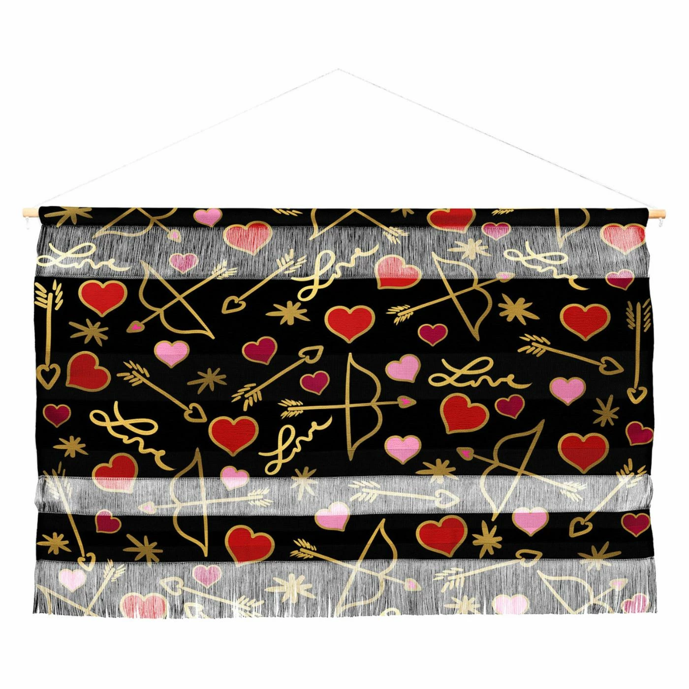 Best Pirce ๐ฏ Fabric Deny Designs Lisa Argyropoulos Cupid Love On Black Wall Hanging ๐