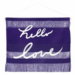 New ⌛ Fabric Deny Designs Lisa Argyropoulos Hello Love Violet Wall Hanging ❤️