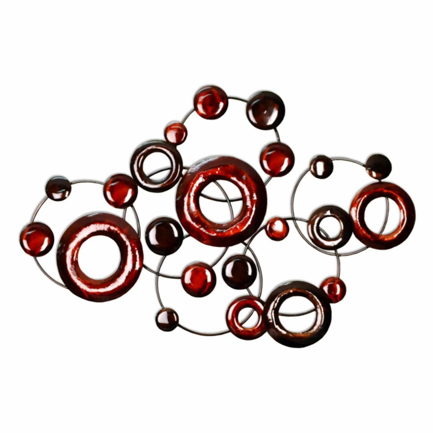 Hot Sale ๐ Stratton Home Decor Stratton Home Red Metallic Circles Wall Sculpture ๐