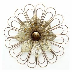 Discount 👏 Stratton Home Decor Resin Stratton Home Champagne Wire Flower Wall Sculpture 💯