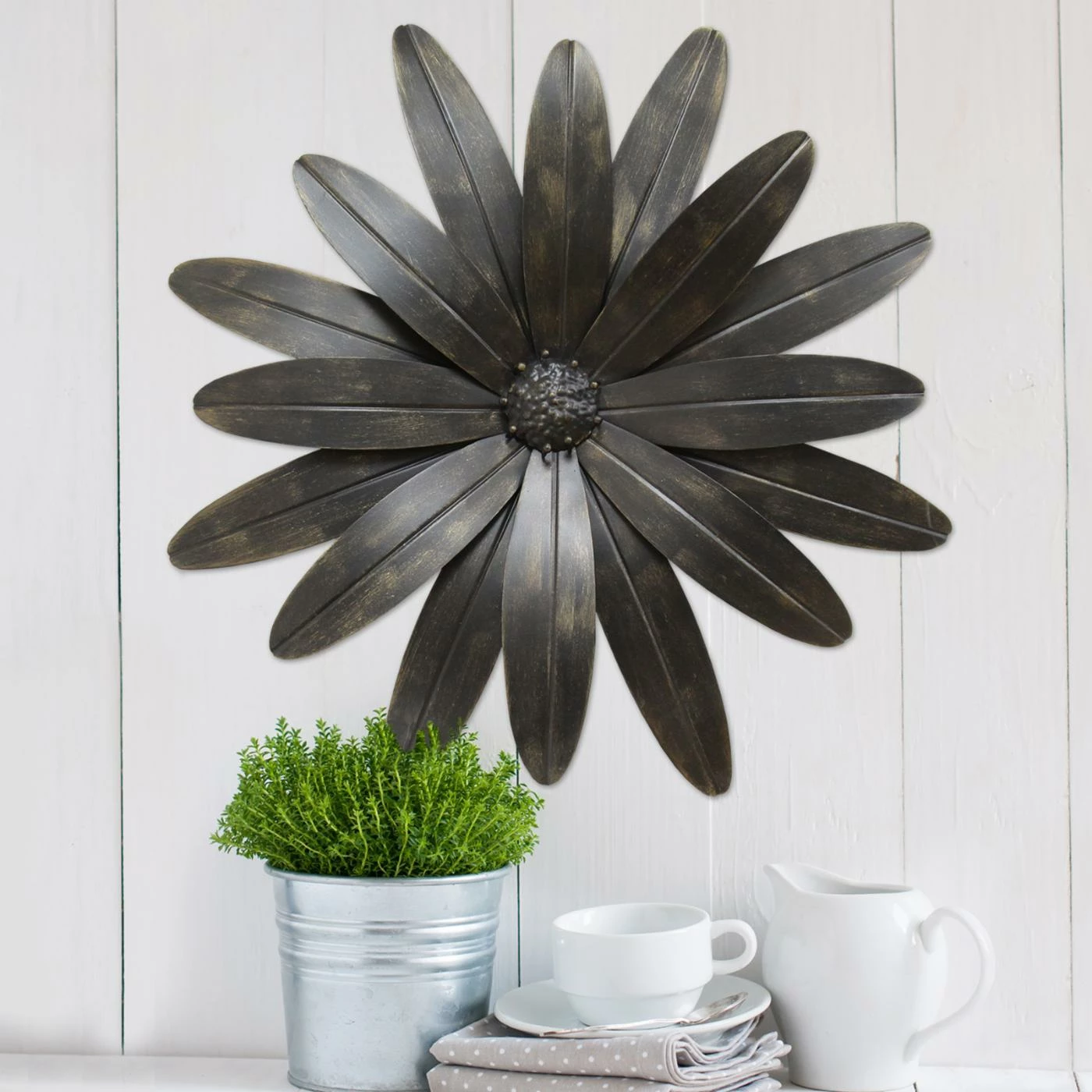 Best Sale π Metal Stratton Home Decor Industrial Flower Wall Sculpture π