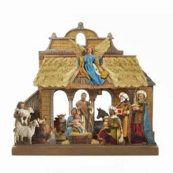 Buy 💯 Kurt S. Adler 10.625 In. Wooden Nativity Tablepiece Set 🎁
