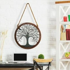 Brand new 👏 Metal Nielsen Bainbridge Rustic Round Wood And Patina Decorative Tree Wall Decor 🎁
