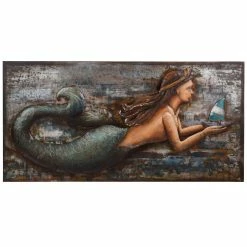 Best Pirce 🌟 Metal StyleCraft 3D Handmade Mermaid Wall Sculpture ⭐