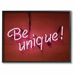 Hot Sale 🤩 Wood The Stupell Home Decor Collection Be Unique Neon Sign Photography Framed Giclee Texturized Art 🥰