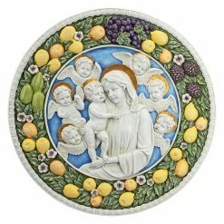 Outlet ❤️ Wicker Design Toscano Virgin Mary And Child Roundel Wall Sculpture 🎁