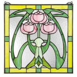 Budget 🎉 Design Toscano Glasgow Basket Stained Glass Window 😍