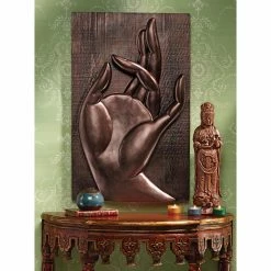 New ⌛ Wicker Design Toscano Mayura Mudra Buddhist Wall Sculpture 🥰