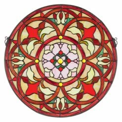 Discount 😉 Metal Design Toscano Baroque Floral Medallion Tiffany-Style Stained Glass Window 🔔