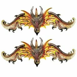 New 👏 Wicker Design Toscano Kingsbridge Manor Dragon Pediments - Set Of 2 ❤️