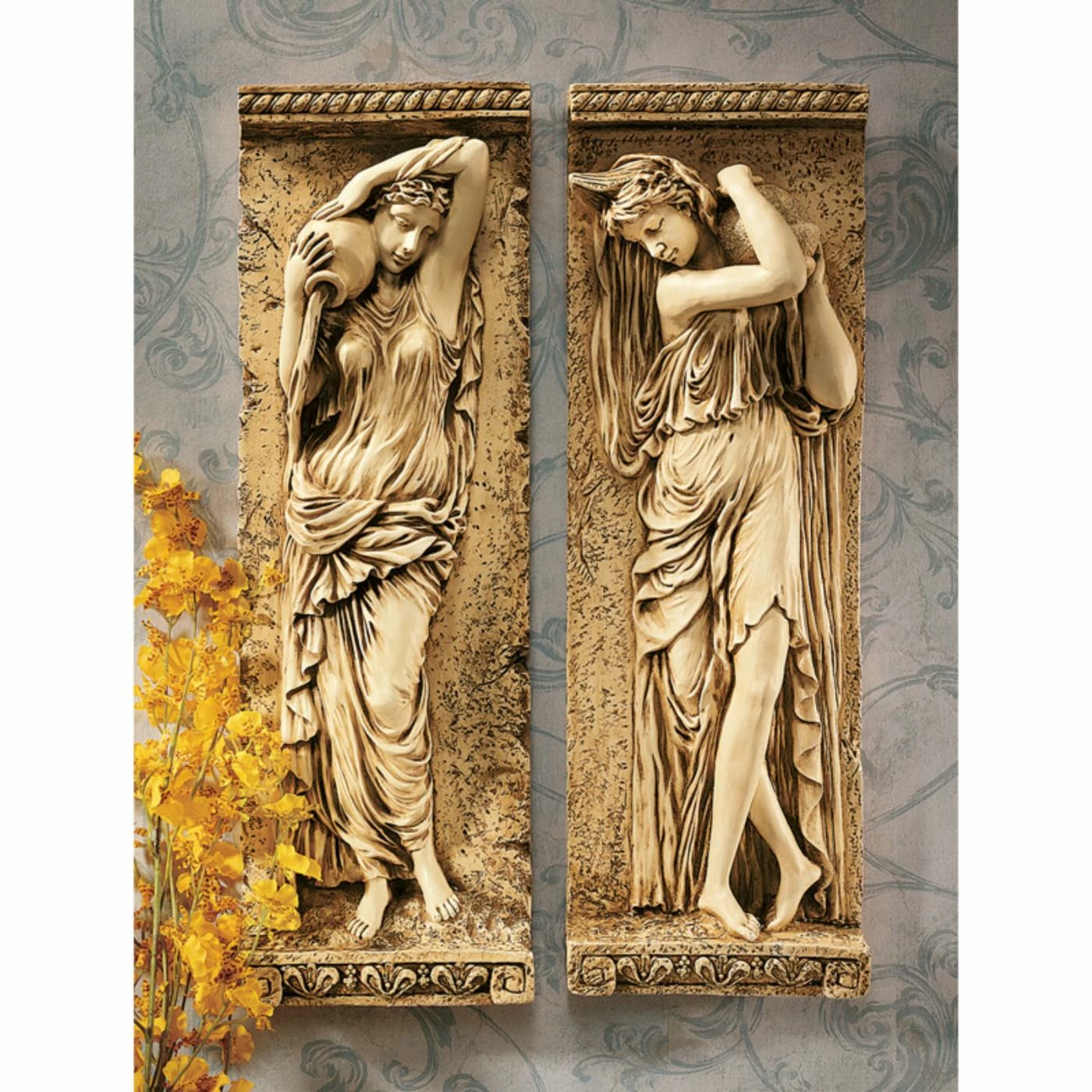 Promo ๐ Wicker Design Toscano Water Maidens Wall Frieze ๐คฉ