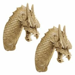 Cheap 😉 Wicker Design Toscano Head Of The Beast Dragon Wall Sculpture - Set Of 2 🧨