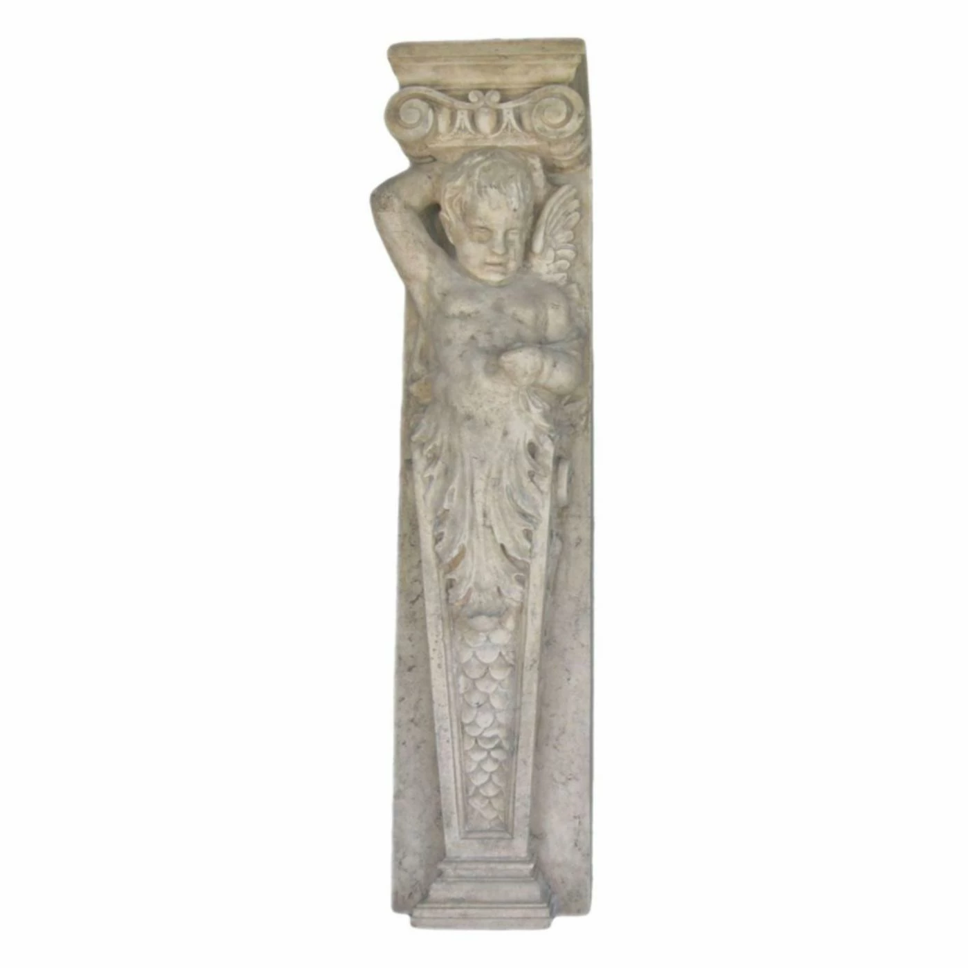 Best Pirce โ Wicker Design Toscano Fontainebleau Winged Cherub Architectural Pilaster Sculpture ๐