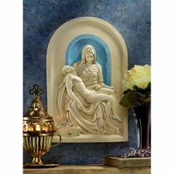 Discount 😍 Wicker Design Toscano The Pieta 1499 Lunette Wall Sculpture 😍