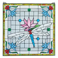 Flash Sale 😉 Design Toscano Dragonfly Pond Stained Glass Window 👏