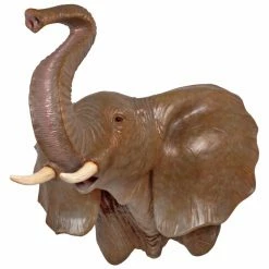 New 🌟 Resin Design Toscano Exotic African Elephant Trophy Head Wall Mount Sculpture ✨