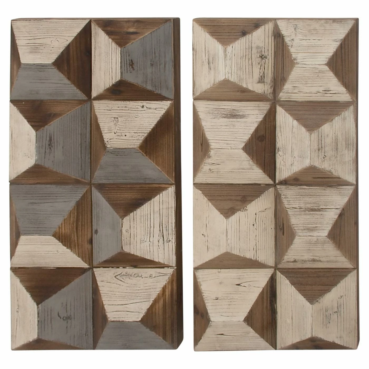 Cheap π DecMode Geometric Design Wooden Wall Panels - Set Of 2 β