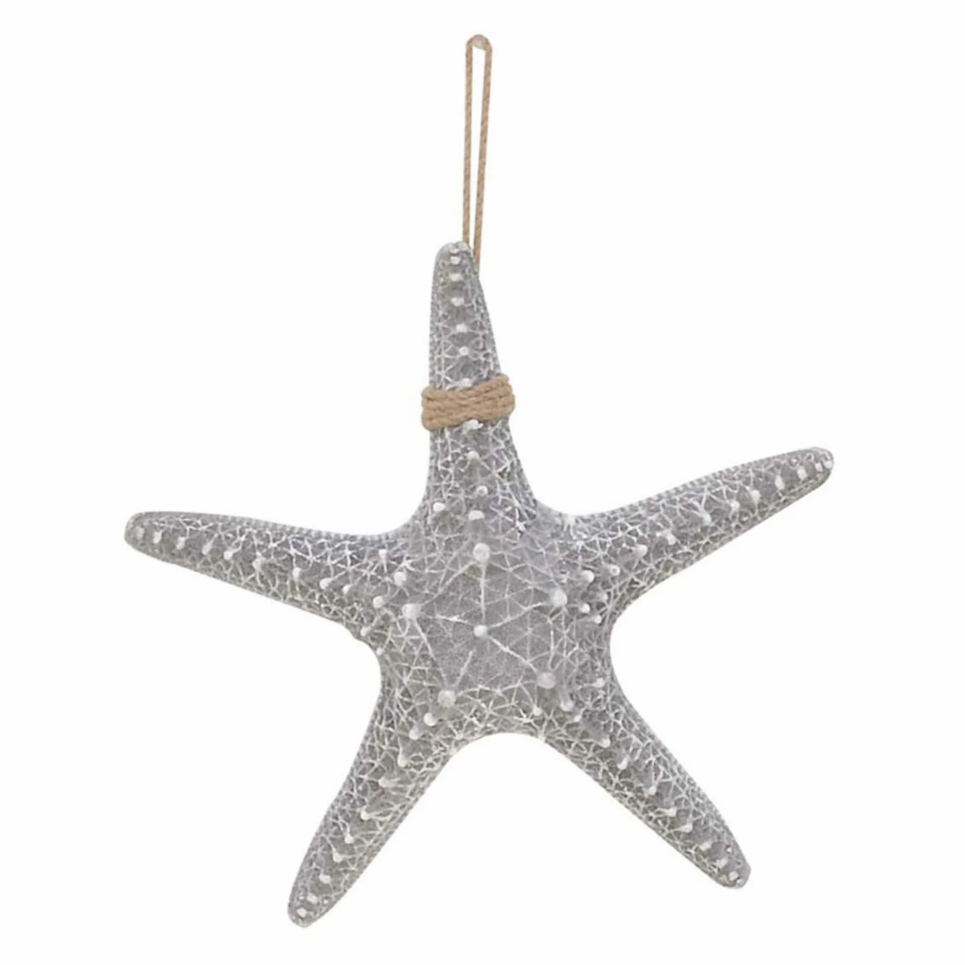 Brand new 🧨 Resin DecMode Coastal Gray Polystone Starfish Sculpture With Rope Hanger 🧨