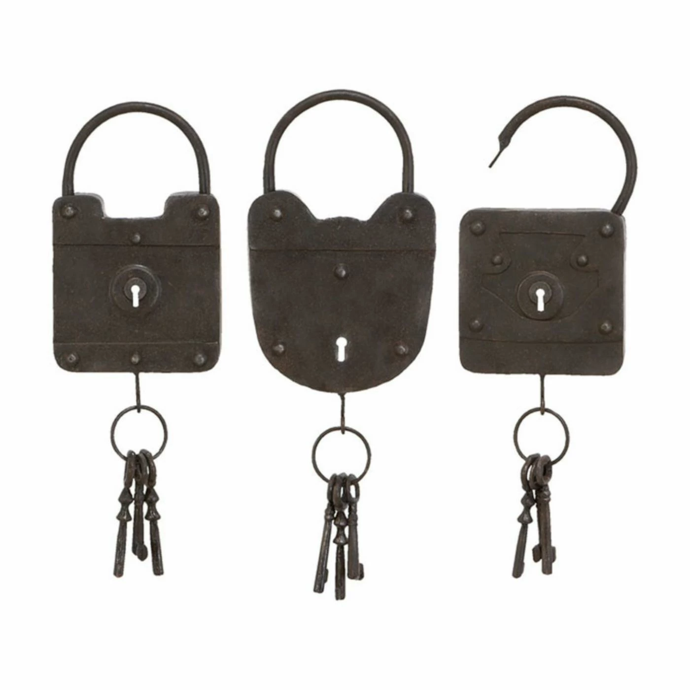 Deals ๐ DecMode Rustic Black Decorative Metal Padlocks And Keysets Wall Decor - Set Of 3 โค๏ธ