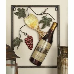 Promo ✔️ Metal DecMode Wine Bottle Wall Sculpture - Set Of 4 🧨