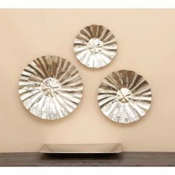 Best Pirce 🔔 Metal DecMode Fluted Disc Wall Sculpture - Set Of 3 🎁