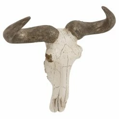 New 😉 Wicker DecMode Steer Skull Wall Sculpture ⭐