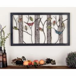 Flash Sale 🥰 Wood DecMode Tree Trunks, Vines And Birds Wall Sculpture 👍