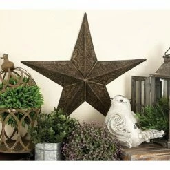 Buy 🛒 DecMode Metal Star Sculpture - Set Of 3 🎉