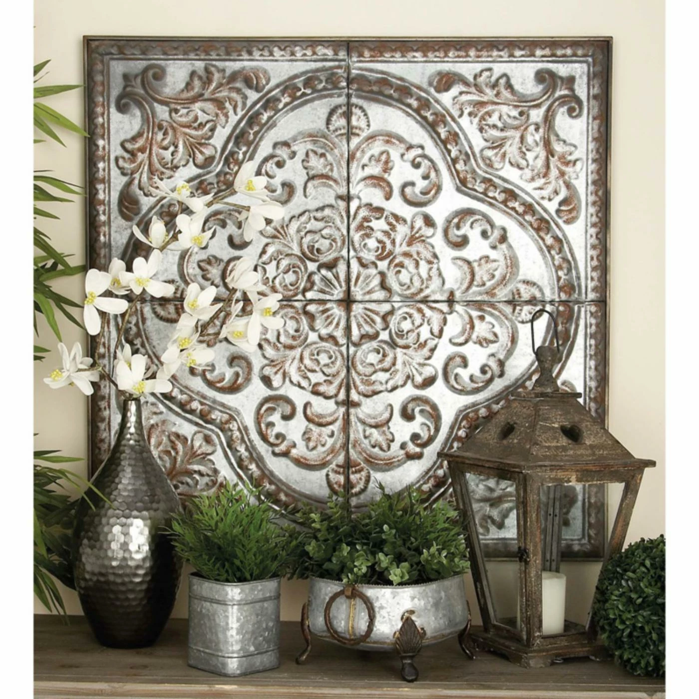 Coupon ๐ DecMode Metal Wall Sculpture - Copper & White ๐ฅฐ