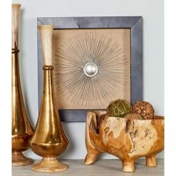 Promo 🥰 Wall Sculptures DecMode 2 Piece Silver Triangles & Sun Metal Wall Sculpture ✨