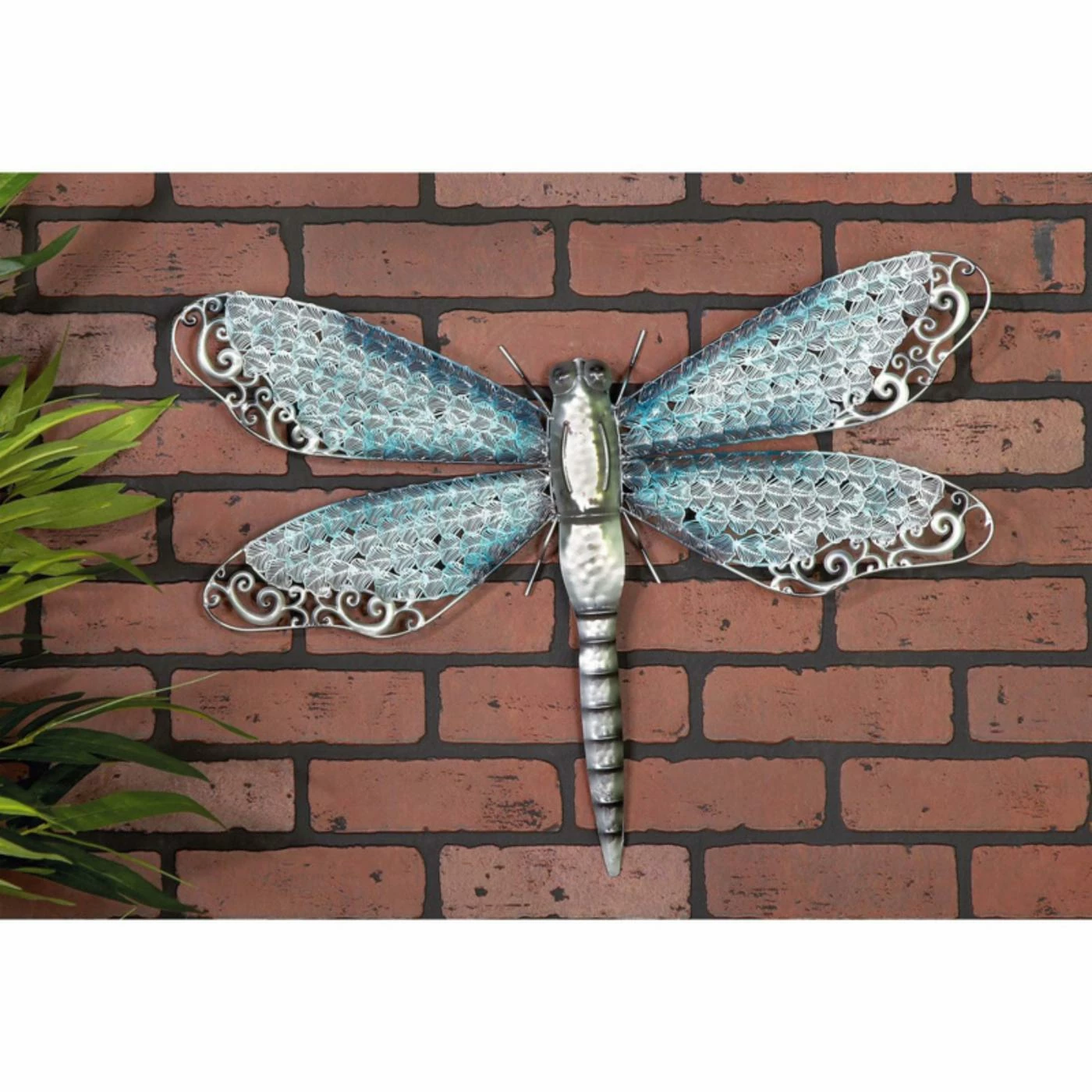 Deals ๐ DecMode Metal Dragon Fly Wall Sculpture - Silver & Blue ๐