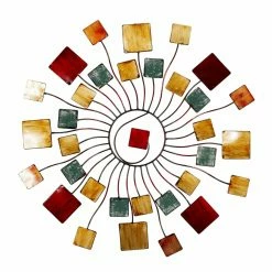 Wholesale 🔔 DecMode Metal Geometric Sun Wall Sculpture 🎁