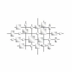 Best Pirce 😀 DecMode Metal & Mirror Wall Sculpture - Squares & Lines 😍